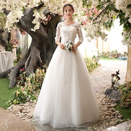 French Light Wedding Dress Bride Sen Super Fairy Starry Sky Tail Show Thin Simple Dress Small Qs893