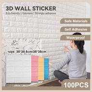 100pcs Wallpaper Brick 38x35cm 3D Wall Sticker Foam Self Adhesive Home Decor