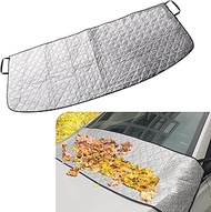 1 PC Car Front Windshield Trough Cover, 66.9" x 17.7" Foldable Dust Frost Wiper Cover, Elastic Band