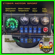 Gauge indikator dashboard universal. speedometer display meteran indikator mobil lubang. rpm volt wa