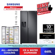 Samsung Side by Side Inverter Fridge (660L) RS64R5101B4/ME Large Capacity Refrigerator (SpaceMax) with Ice &amp; Water Dispenser