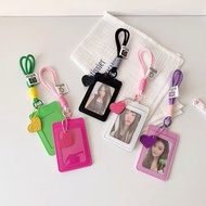 Vertical double card slot lanyard card holder, 3-inch instant camera holder, meal card holder