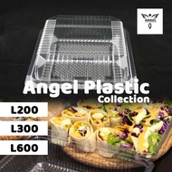 L200 / L300 / L600 Disposable Square OPS Container With Lock / Kuih or Cake Container / Bakery Food 