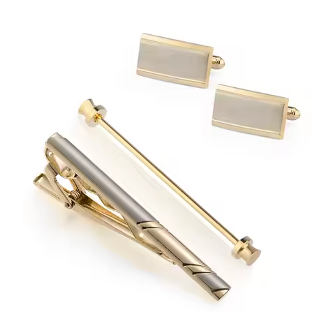Tie Clips & Cufflinks & Pins 3 PCS Set Wed Man Shirt Cufflink For Mens Brooch Pisa Tie Pin Cuff Link