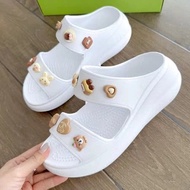 [Hàng cao cấp] Dép Crocs Classic Crush 2 Quai Đế Cao Classic Crush - Dép Crocs Nữ Êm Đế 7cm Tặng Kèm