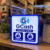 Gcash LED Light Box Sign - Cash In & Cash Out