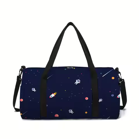 Space Astronaut Rocket Large Capacity Luggage Bag For Boy And Girls Best Gifts 3D Cartoon Outdoor Fi