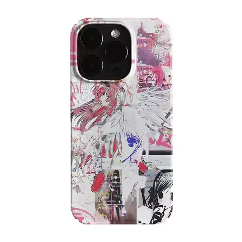 Clmj Japanese malfunction angel girl Y2K Phone Case for iPhone 16 15 14 13 12 11 Pro Max XS XSMax 8 