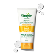SIMPLE Vitamin C Glow Facial Wash 150ml โฟมล้างหน้า วิตามินซี เพื่อผิวกระจ่างใส สูตรอ่อนโยน เหมาะกับ