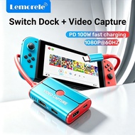 Lemorele Video Capture Card Portable TV Dock For Nintendo Switch1/OLED Live Streaming Gaming Laptop 