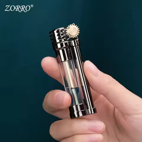 ZORRO Transparent Tank Kerosene Lighter. Small and Portable. Personalized Retro Creative Cigarette L