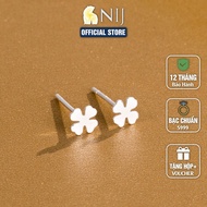 Bông Tai Cỏ Bốn Lá Bạc Nguyên Chất S999