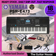 YAMAHA PSR-E473 61Keys Keyboard Piano w/Bench, Keyboard Stand, Sustain Pedal, Bag and Adaptor