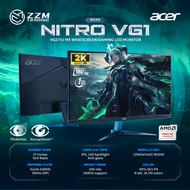 ACER Nitro VG1 (VG271U M3BMIIPX) 27" 16:9 WQHD (2560x1440) IPS LED 180Hz 1ms GtG Gaming Monitor ZZM 