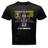 F-14 Tomcat Fighting 103 Jolly Rogers Squadron Aviation Cotton Tshirt Creative Oversized T-shirt Uni