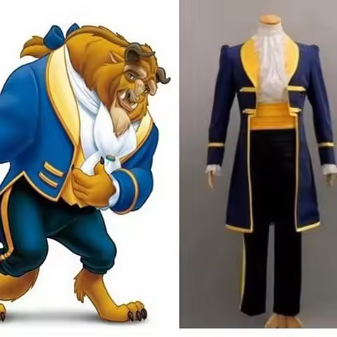 Adult Beauty And The Beast Cosplay Costume Adult Halloween party Men Boys Fancy Dress Movie Prince b