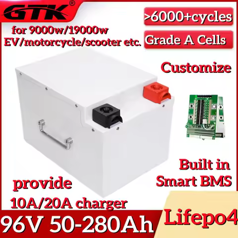 GTK 96V 100Ah Lithium Iron Phosphate 50Ah 70Ah 100Ah 120Ah 150Ah 200Ah 280Ah Lifepo4 Battery for 9KW
