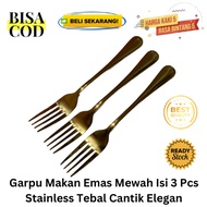 Luxury Gold Dinner Forks, 3 Pcs, Thick Stainless Steel, Beautiful Luxury Forks, Gold Forks, Gold For