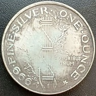 *** American Silver Dollar Foreign Silver Coin Statue of Liberty Belief God Back 999 Pure Silver 1 O
