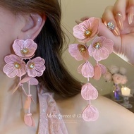 Exaggerated High-value Flower Tassel Earrings Exaggerated Earrings Light Luxury High-end Classy Atmo