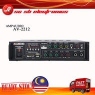 AMPAUDIO  KARAOKE POWER AMPLIFIER DIGITAL STEREO ECHO BLUETOOTH USB FM AC & DC ADO12 AV-2212