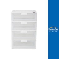 HomePro ตู้ลิ้นชัก 4 ชั้น STACKO MAX(L) 58.5x41x88 ซม. สีใส แบรนด์ STACKO