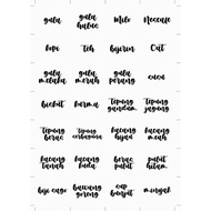 *STICKER DAPUR 54 PCS WATERPROOF TRANSPARENT STICKER