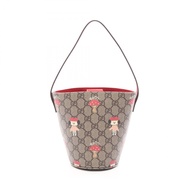 【二手】Gucci GUCCI 手提包 GUCCI x Kim Seung-yeon 兒童水桶包 752356 米色/ブラウン/多色 PVC塗層帆布皮革