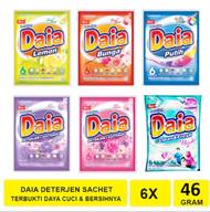 DAIA DETERGENT BUBUK 40 GRAM 1 RENCENG ISI 6 SACHET/Daia renteng/DAIA RENCENG 40gr ISI 6 SACHET