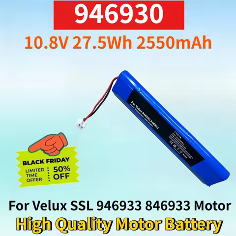946930 10.8V 27.5Wh 2550mAh Rechargeable Battery for Velux SSL 946933 846933 Solar Rollladen Motor H