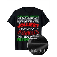 [Christmas Ugly Xmas Tee] Christmas Jolliest Bunch Ugly Xmas T-Shirt - 100% Cotton, Black, S-XXXL