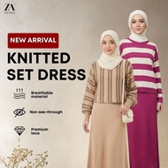 [Last Minute Deal] ZOE ARISAH KNITTED DRESS Skirt Kiara Knitwear Set Airport Outfit Cardigan Women L
