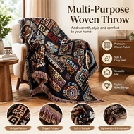 Bohemian Style Cotton Knitted Sofa Throw Blanket Boho Knit Sofa Towel Cover Decorative Slipcover Hom