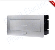 Haco HTT-516S/P ชุดเต้ารับฝังพื้นอลูมิเนียม HTT-516B/P HACO 6 ช่อง HACO HTT-516S/P-E2 สีเงิน Alumini