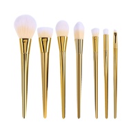 BEU 7 Pcs Soft Gold Metal Techniques Make Up Cosmetic Brush Set