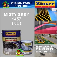 MISTY GREY 1457 ZINXER EPOXY FLOOR PAINT 4L + 1L = 5L