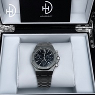 Seiko MOD Royal Oak Black Dial, VK63 Chronograph Watch