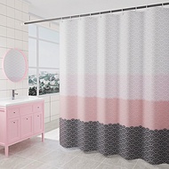 COD 180/200/220/240CM Langsir Bilik Mandi Langsir Kalis Air black white pink grey blue WIFI shower c