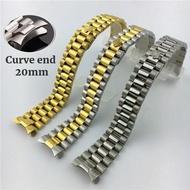 13mm 17mm 20mm Metal Watch Band for Rolex Datejust Series Solid Diving Stainless Steel Strap with Presidential Buckle Curved  End Men Women Bracelet