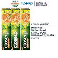 Combo 3 Kem Đánh Răng Closeup Thơm Mát Tự Nhiên Dầu Quất Detox 230g
