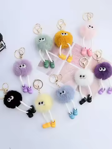 Cute Plush Keychain for Women Bags Backpacks Fluffy Kawaii Bag Charm Pendant Y2K Coquette Gift for W