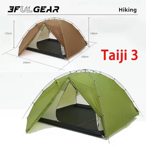 3F UL GEAR Taiji 3 Camping Tent 15D Silnylon Quick Building Tent 3-4 People Outdoor Travel Waterproo
