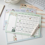 Daily Planner Notepad Week Timetable Lovely Cat Penguin Bear Plan Board