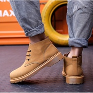 Men Short Chukka Martin Boot Lace-Up Non-Slip Wear-Resisting Safty Work Shoes