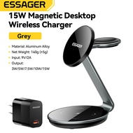Essager แท่นชาร์จไร้สาย15W ชาร์จเร็วอุปกรณ์ชาร์จไร้สายอเนกประสงค์ตั้งโต๊ะ + S6 USBA18W เดียวเดินทาง 