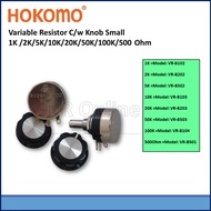 HOKOMO VR VARIABLE RESISTOR 500Ohm /1K/2K/5K/10K/20K/50K/100K Ohm C/w Knob Small