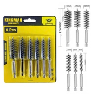 Set of 6 KINGMAN stainless steel brooms - 6LY HEXAGONAL BODY