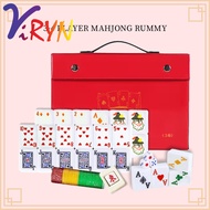ViRYN 3Player 4Player Mahjong Rummy Lami Poker Full White Set Alphapet Mahjong Board