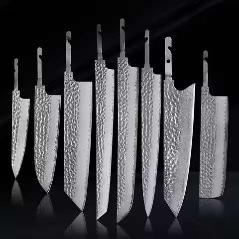 TURWHO Japanese Chef Knife Blank Blade DIY Hand Forged Damascus Steel VG10 Core Kitchen Knives Set K