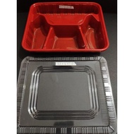 ۩▣◐Bento box 4 division cheapest mealbox 4 parts food container microwaveable packaging 50's